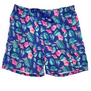 Vtg 725 Originals Multicolor Tropical Hibiscus Flower Swim Trunks Boys Size 12